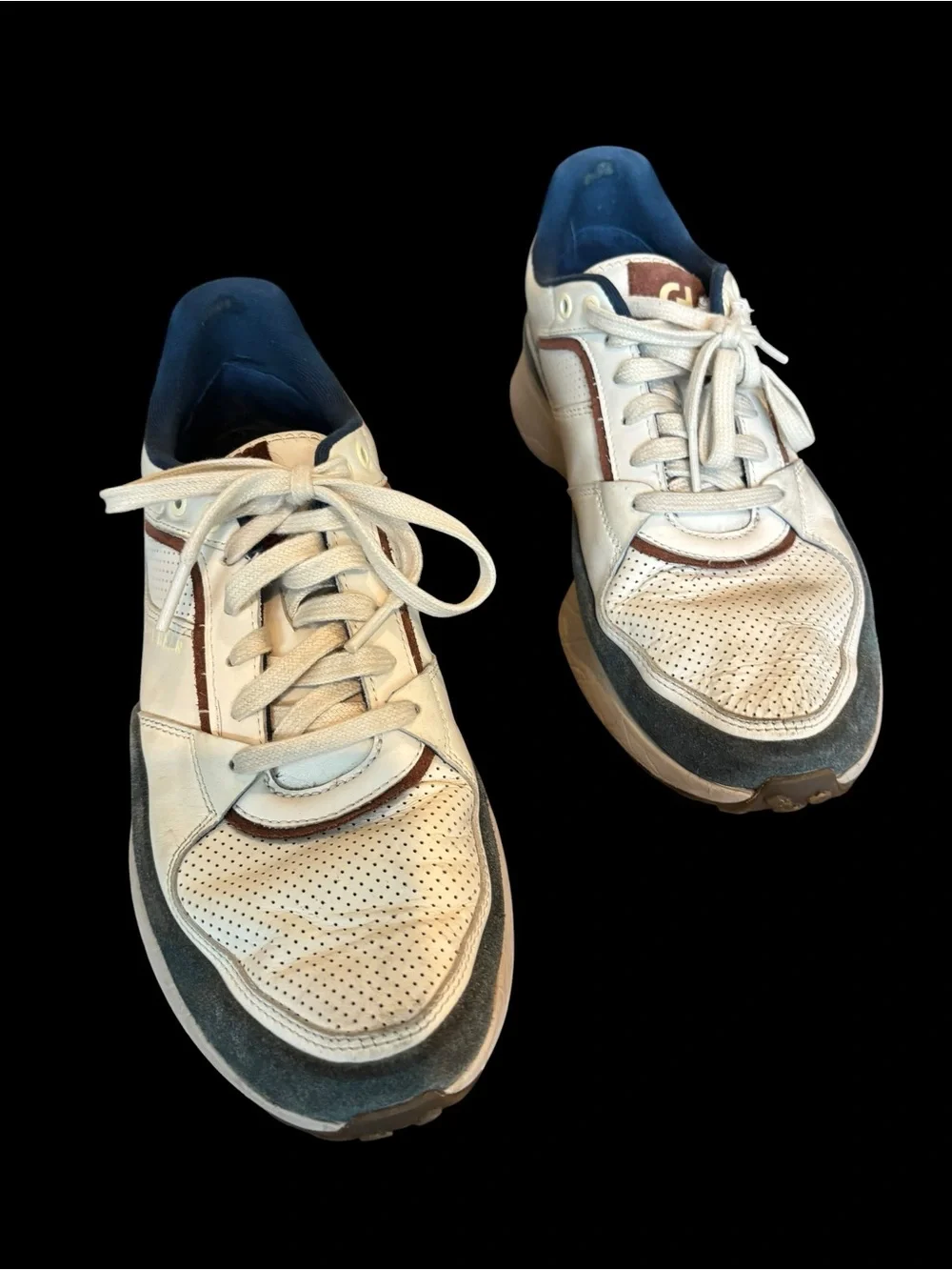 Cole Haan US Men's 9 Grand Crosscourt Downtown Sneakers Ivory / LT Sesame